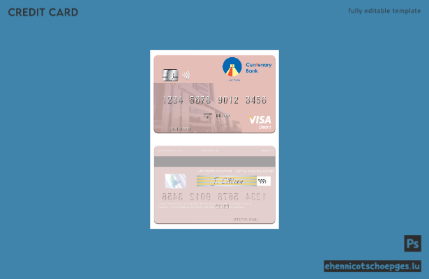 Beispielvorschau der Visa-Debitkarte der Uganda Centenary Bank